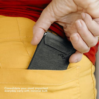 Peak Design Mobile Stand Wallet, Charcoal, Slim Profile, On-Demand Stand, Weatherproof Nylon Fabric, Connects to Mobile Cases, MagSafe Compatible, for iPhone, Samsung and Google Phones - color: Charcoal