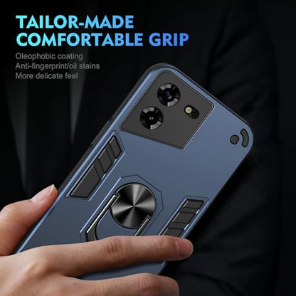 Compatible for Tecno Pova 5 Case,Built-in Stand Shockproof and Drop-Proof Compatible with Tecno Pova 5 LH7n Phone Case Cover Blue - color: HY-GZS-blue, size: Tecno Pova 5