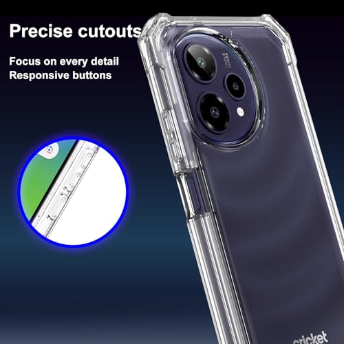Ailiber for Cricket Icon Plus 2026 Case, AT&T Verge 2 Phone Case Slim-Clear | Screen Protector. Transparent Anti-Yellowing Soft Silicone, Thin Lifeproof Bumper Heavy Duty Full Body Hard Protective Cover - color: Clear