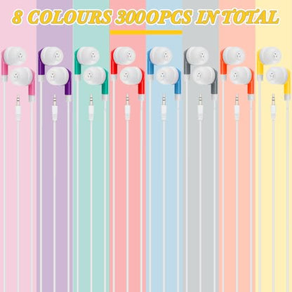 Kigeli 300 Packs Wired Earbuds Bulk, Multicolor - color: Multicolor