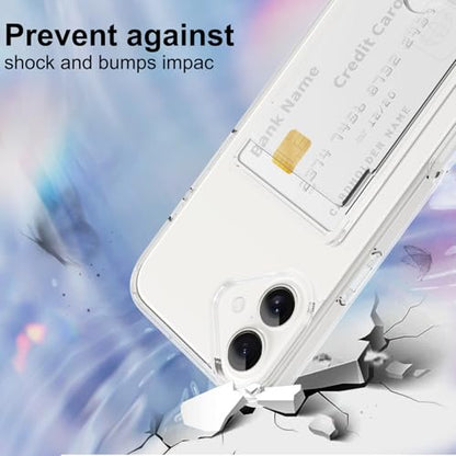 Gukalong Clear Wallet Case for iPhone 16 with Credit Card Holder | Hard PC Heavy Duty Shockproof Protection Anti-Scratch Phone Cover Card Slot Anti-Yellowing Case for Women Men - size: for iPhone 16