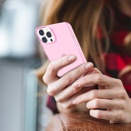 JJGoo Compatible with iPhone 15 Pro Case Clear, Soft Clear Fiexible TPU Phone Cases, Shockproof Transparent Bumper Cover Slim Thin Phone Case, Translucent Pink - color: Pink