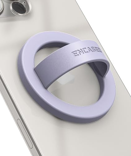Encased Magnetic Phone Grip Holder (Compatible with MagSafe) Thin Silicone Finger Loop Ring for iPhone (Periwinkle) - color: Periwinkle
