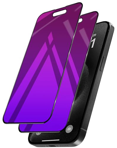 2 Pack for iPhone 14 Pro Max Privacy Screen Protector Tempered Glass for iPhone14ProMax 6.7inch Anti-Spy Private Glass Film Anti-Blue Light No Bubble Anti-Scratch Full Coverage Gradient Purple - color: purple iPhone 14 pro max