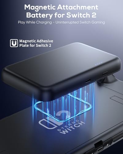 YUANHOT 2 Pack 10000mAh Magnetic Power Bank for Nintendo Switch 2 & OLED | 20W PD Fast Charging, Magnetic Quick Mount, Extends 5X Playtime, Compatible with Smartphones, Game Travel Accessories