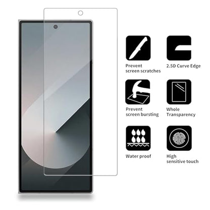 4 Pack Glass outer Screen Protector Compatible for Samsung Galaxy Z Fold 6 [Only the outer] SM-F956U SM-F956B HD Screen Tempered Glass, Scratch Resistant,Easy Install [Case Friendly] - size: Galaxy Z Fold 6 [Only the outer]