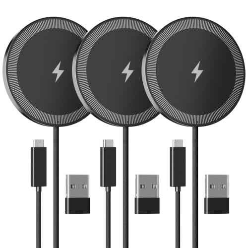 15W Magnetic Fast Charging Pad, Wireless Charger for Apple MagSafe - color: Black*3