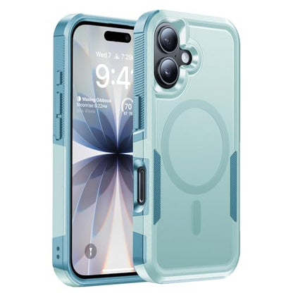 Magnetic for iPhone 17 Case Dual-Layer Shockproof Mintgreen | Military-Grade Heavy Duty Protection, Fit for Magsafe, Matte Finish Scratch Resistant Anti-Fingerprint, Anti-Slip Phone Cover - color: Mintgreen