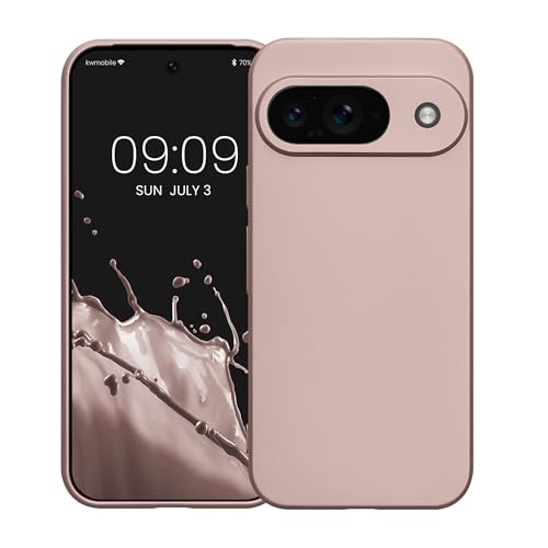 kwmobile Case Compatible with Google Pixel 9 Case -Soft TPU Back Phone Cover - with Metallic Look - Metallic Arctic Berry - color: Metallic Arctic Berry, size: Pixel 9