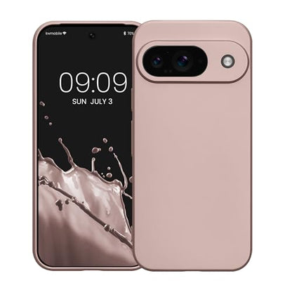 kwmobile Case Compatible with Google Pixel 9 Case -Soft TPU Back Phone Cover - with Metallic Look - Metallic Arctic Berry - color: Metallic Arctic Berry, size: Pixel 9
