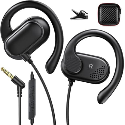 ACANDYA 3.5mm Wired Earbuds Open Ear Headphones Sport Headset with Mic