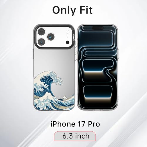 for iPhone 17 Pro Case, TPU, Drop Protection, Waves | Matte Silver Back, Shockproof, Fade-resistant, Anti-yellow, Lens Protection, Precise Cutout, Slim grip, Waves - color: Waves, size: iPhone 17 Pro