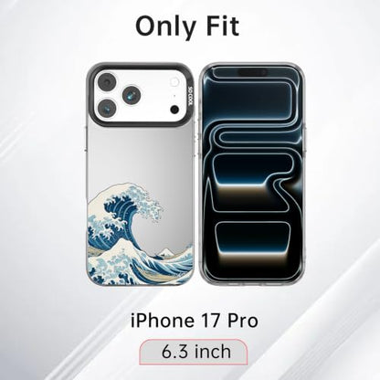 for iPhone 17 Pro Case, TPU, Drop Protection, Waves | Matte Silver Back, Shockproof, Fade-resistant, Anti-yellow, Lens Protection, Precise Cutout, Slim grip, Waves - color: Waves, size: iPhone 17 Pro