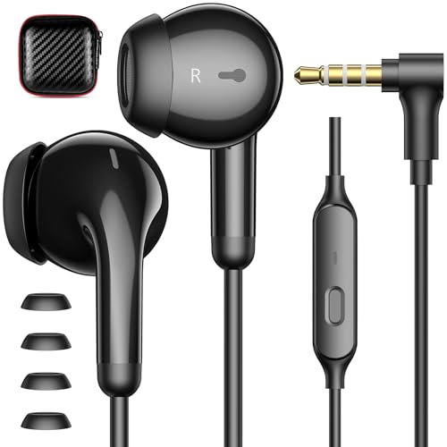 APETOO 3.5mm Wired Earbuds in-Ear Headphones School Chromebook Laptop Black - color: Black