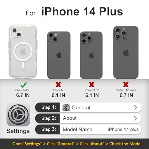 Follaroma Magnetic for iPhone 14 Plus Case, Heavy Duty Phone Cases, Clear | Compatible with MagSafe, Heavy Duty Shock proof Protection, Military-Grade Anti-Drop, Dual Layer Transparent Protective Cover - color: Clear, size: iPhone 14 Plus 6.7''