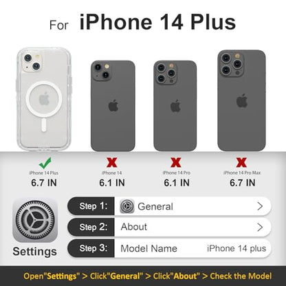 Follaroma Magnetic for iPhone 14 Plus Case, Heavy Duty Phone Cases, Clear | Compatible with MagSafe, Heavy Duty Shock proof Protection, Military-Grade Anti-Drop, Dual Layer Transparent Protective Cover - color: Clear, size: iPhone 14 Plus 6.7''