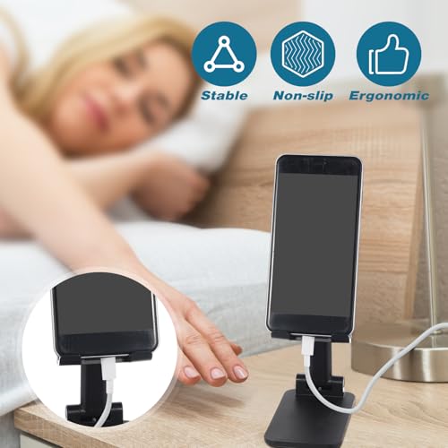 Wonderjune 36 Pcs Cell Phone Stand for Desk Phone Holder Stand, Black - color: Black