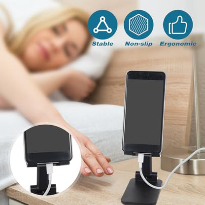 Wonderjune 36 Pcs Cell Phone Stand for Desk Phone Holder Stand, Black - color: Black