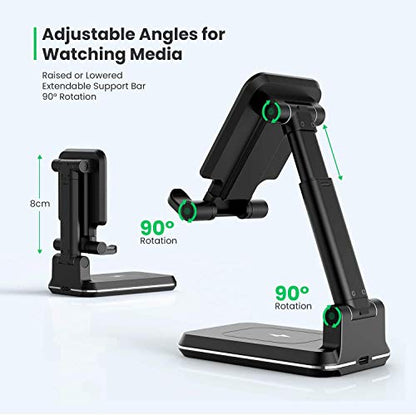 2 in 1 Wireless Charger, Dual Wireless Charging Desk Phone Stand