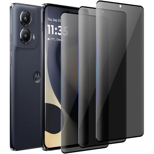 (3 Pack) for Motorola Edge 2024 Privacy Screen Protector,Anti-Spy Tempered Glass 9H Hardness Film for Motorola Edge (2024), Anti-Scratch Case Friendly