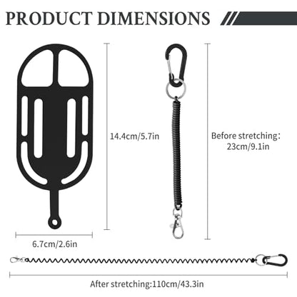 HOTEMIA Silicone Phone Lanyard Holder with Carabiner, Universal Phone Strap,Anti-Theft Phone Case with retractable tether - color: Black
