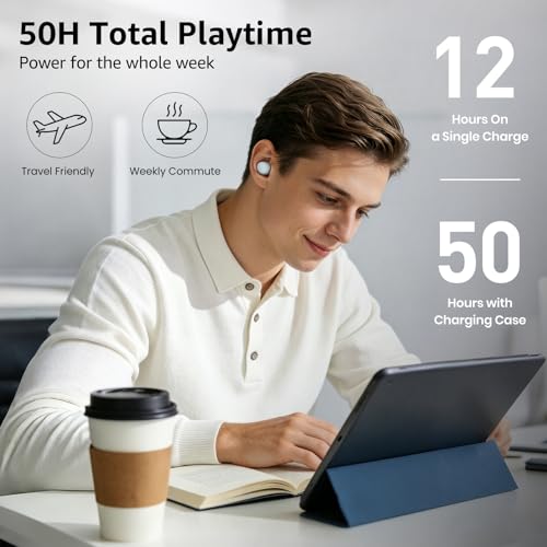 TOZO T6 Wireless Earbuds Bluetooth 5.3 Stereo Sound in Ear Headphones - color: Blue