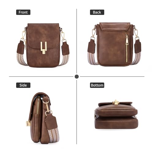 GOIACII Phone Purse Crossbody Bags for Women Small Travel Wallet Touch Screen RFID Blocking - color: Y03 Brown