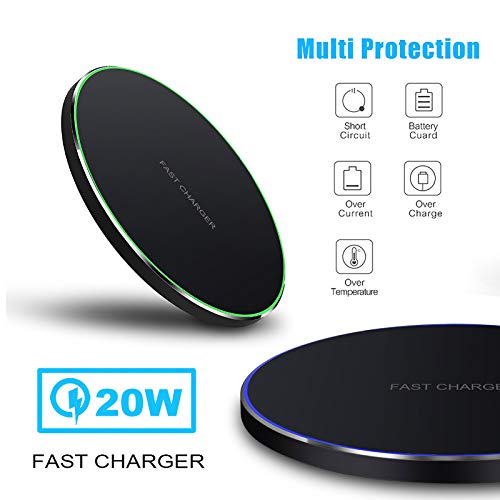 Fast Wireless Charger,25W Wireless Charging Induction Pad for iPhone 18/Duo - color: Black