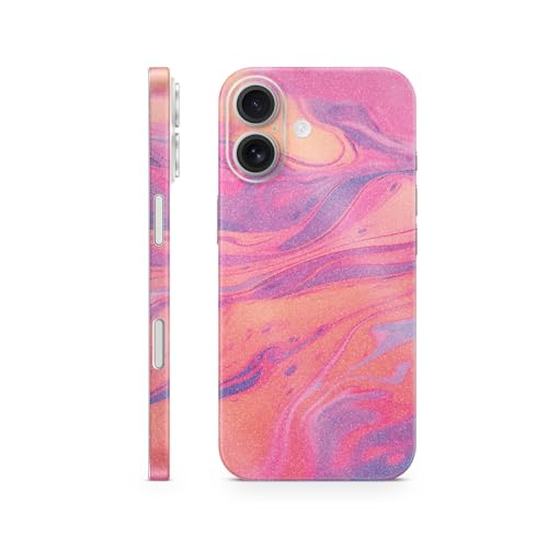 Glossy Glitter Phone Skin Compatible with Apple iPhone 17 - Sunset Flow - Premium 3M Vinyl Protective Wrap Decal Cover - Easy to Apply | Crafted in The USA by MightySkins - color: Sunset Flow, size: iPhone 17 (Full Wrap), style: Glossy Glitter Finish