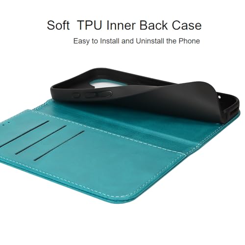 Wallet Case for iPhone 16,Premium PU Leather Flip Folio Case with Card Slot,Stand Holder and Magnetic Closure TPU Shockproof Interior Protective Case,6.1 Inch,Sky Blue | Premium PU Leather, Flip Folio Purse Case, with Card Slot, Stand Holder,Magnetic Clos