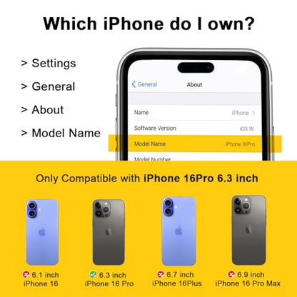 for Phone Case iPhone 16 Pro Case Black with Belt Clip Heavy Duty· | Holster for Shockproof Cases,3 Layers of Sturdy,Military Grade Defender Cover for iPhone 16 Pro Cases Black 6.3 Inch - color: Black