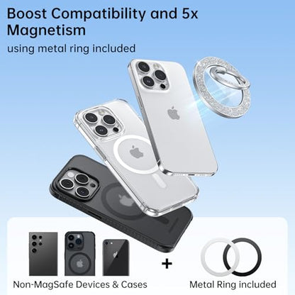 Syncwire Magnetic Phone Grip, Sparkle Ring Holder,Glitter Silver - color: Glitter Silver