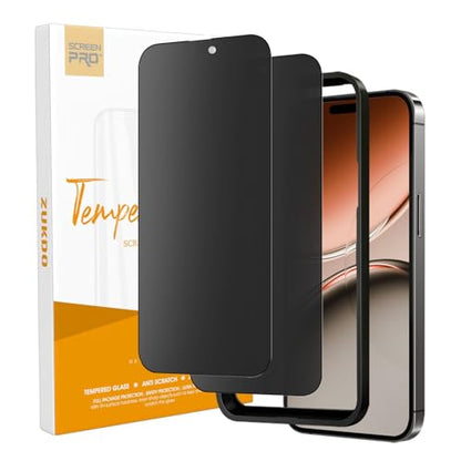 2 Pack for iPhone 17 6.3" Matte Privacy Screen Protector Anti-glare Anti-spy Tempered Glass Film Anti-fingerprint Easy Installation - size: iPhone 17