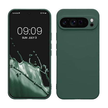 kwmobile Case Compatible with Google Pixel 9 Pro XL Case - Protective Slim TPU Cover with Soft Matte Finish - Moss Green - color: moss green