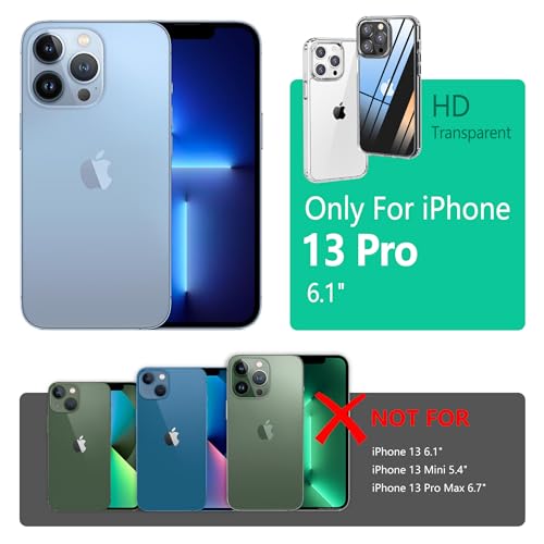 ONES Case for iPhone 13 Pro, Slim Clear Transparent Case [PC + TPU Hybrid] with Military-Grade Drop Protection, Anti-Yellowing Shockproof Silicone Hard Cover - color: HD Highly Clear, size: iPhone 13 Pro
