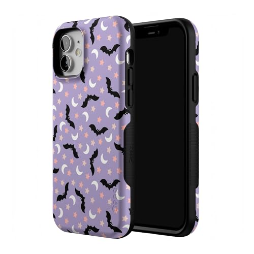Casely iPhone 12 Mini Case | Midnight Flight | Celestial Bats | Bold Protective Design | MagSafe Compatible Design - color: Midnight Flight | Celestial Bats, size: Iphone 12 Mini