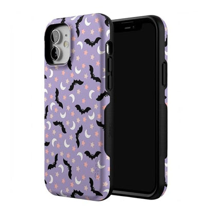 Casely iPhone 12 Mini Case | Midnight Flight | Celestial Bats | Bold Protective Design | MagSafe Compatible Design - color: Midnight Flight | Celestial Bats, size: Iphone 12 Mini