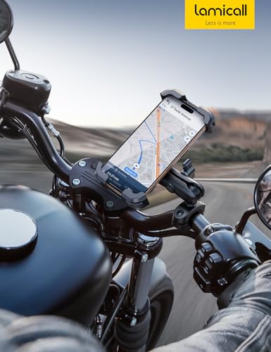 Lamicall Motorcycle Phone Mount Holder with Dual Vibration Dampener - color: Blue