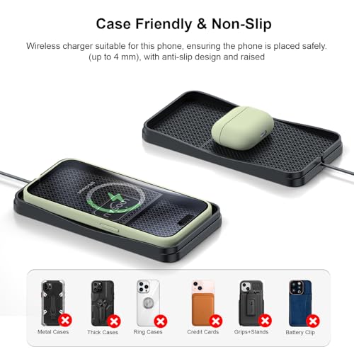 Wireless Car Phone Charger 15w Fast Chargers Charging pad Non Slip