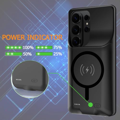 Battery Case for Galaxy S26 Ultra,Upgraded 12000mAh Rechargeable Portable Extended Battery Pack Supported Qi Wireless Charging Case Compatible with Galaxy S26 Ultra(6.9 inches) Charging Case-Black - size: Galaxy S26 Ultra