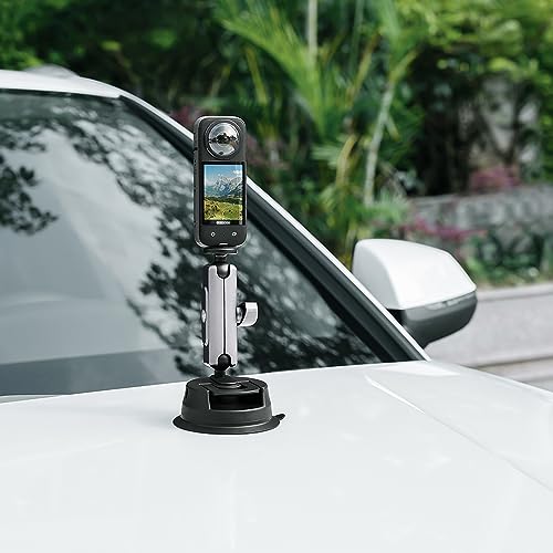 Suptig Suction Cup Mount, Car Camera Mount for Phone, Gopro, Canon, Nikon, Sony, Digital Cam, DJI Action 5 Pro, Insta360 X5/X4/X3, Insta360 Ace Pro, Suction Cup Camera Mount
