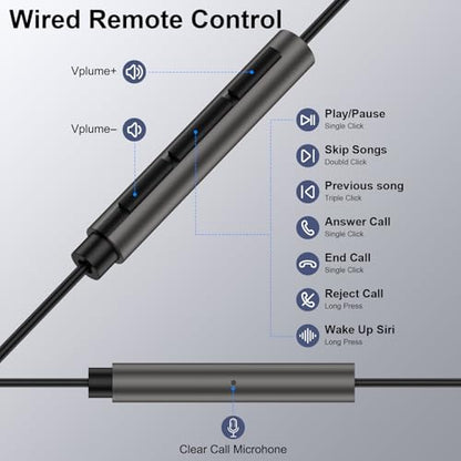 Wired Headphones Earbuds wtih Lightning Connector Magnetic Earphone Headset
