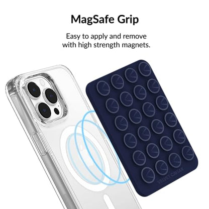 Velvet Caviar Suction Cup Phone Case Mount Compatible with MagSafe Devices Only - Magnetic Silicone Sticky Phone Grip Holder for iPhone Back of Phone - Mirror Gripper (Admiral Navy) - color: Admiral Navy