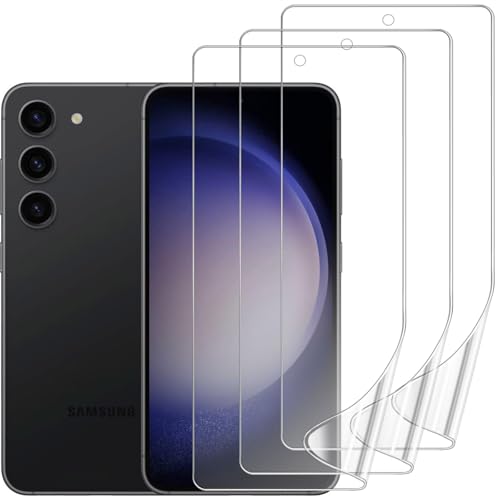 3 Pack Screen Protector Compatible for Samsung Galaxy S23 6.1 Inch, HD Clear Flexible Soft TPU Hydrogel Film for Samsung Galaxy S23 5G - Support Fingerprint Unlock, High Sensitivity - size: Samsung Galaxy S23