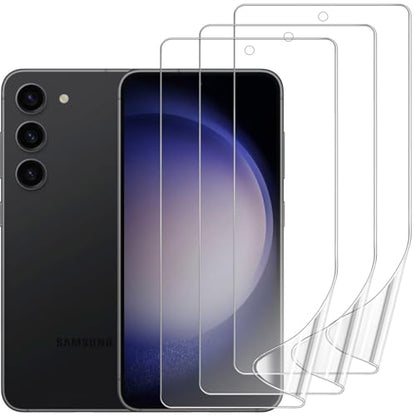 3 Pack Screen Protector Compatible for Samsung Galaxy S23 6.1 Inch, HD Clear Flexible Soft TPU Hydrogel Film for Samsung Galaxy S23 5G - Support Fingerprint Unlock, High Sensitivity - size: Samsung Galaxy S23