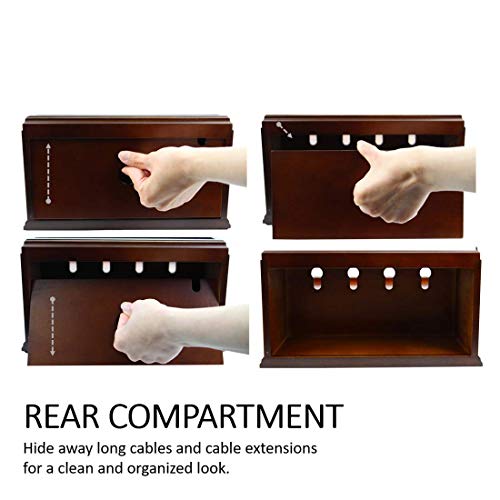 Pecan Brown Wooden Multi-Device Charging Station and Valet