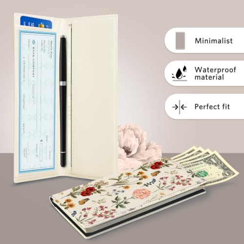 CoBak Checkbook Cover for Women & Men - PU Leather Case with RFID Blocking | Classic Design Check Book Holder for Personal and Business - color: Butterfly Wonderland