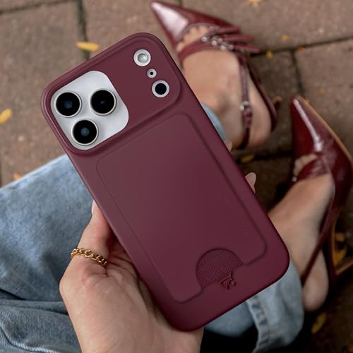 VELVET CAVIAR compatible with MagSafe Wallet - Magnetic Card Holder - color: Burgundy 1990