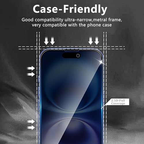 3 Pack Privacy Screen Protector Designed for iPhone 16/15/15 Pro,Full Coverage Anti-Spy Tempered Glass Film,9H Hardness,Anti-Fingerprint,Bubble Free,Easy to Install - color: iPhone 16/15/15 Pro FK3