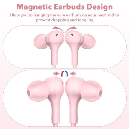 iMangoo for Apple MFi-Certified Lightning Wired Earbuds Headphones with Mic - color: Pink